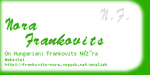 nora frankovits business card